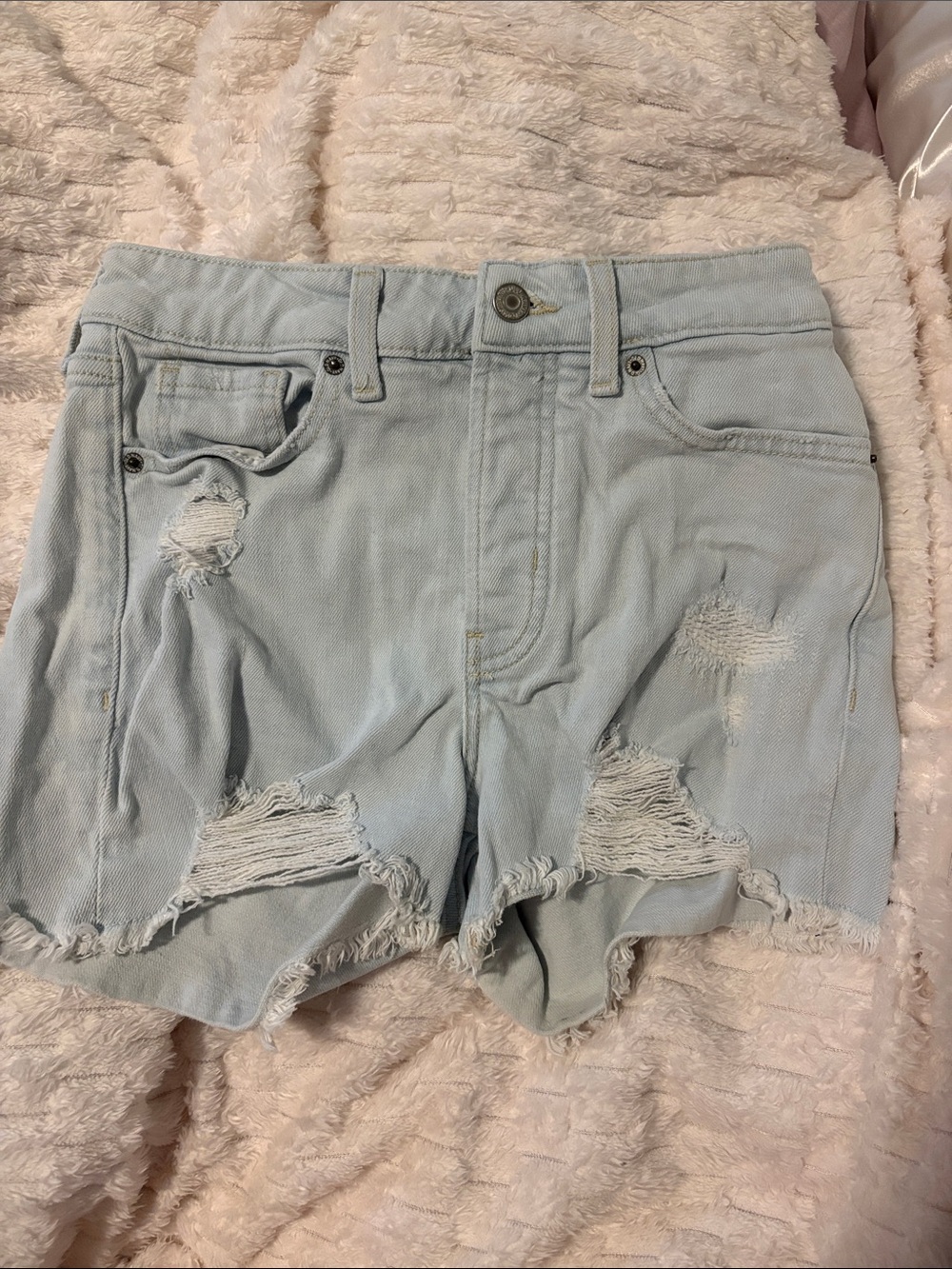 Old Navy Light Blue Distressed Denim Shorts